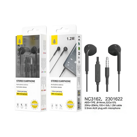 AURICULARES ONEPLUS NC3162 NE COM MICRÓFONO Y BOTÓN MULTIFUNCIONAL 1.2M PRETO